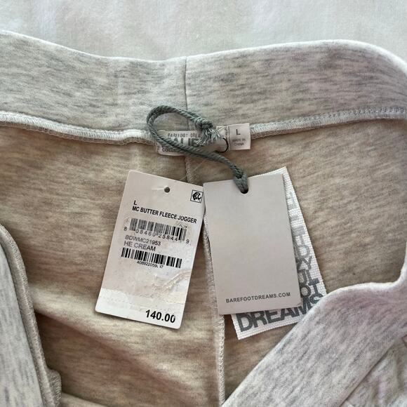 Barefoot Dreams Malibu NWT Butter Fleece Jogger Cream Sweatpants Loungewear - Picture 6 of 12
